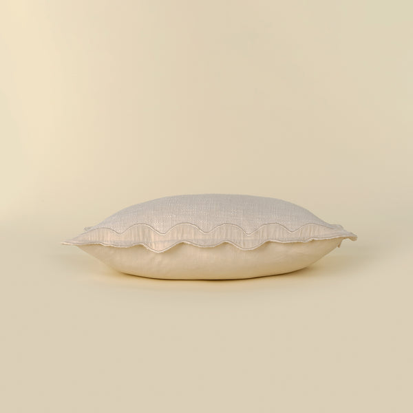 21x12 Velvet Scallop Pillow, Ivory