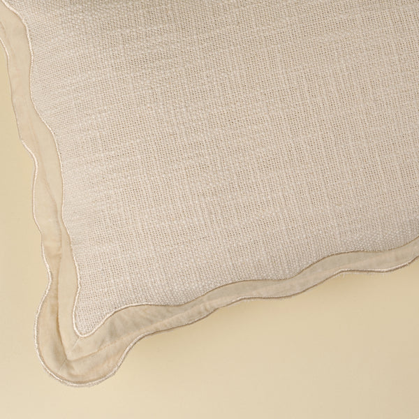 21x12 Velvet Scallop Pillow, Ivory