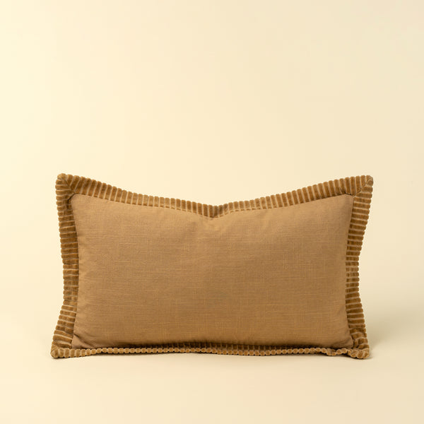 21x12 Corded Velvet Edge Pillow, Gold