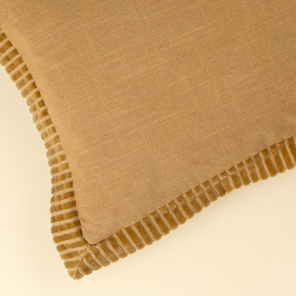 21x12 Corded Velvet Edge Pillow, Gold