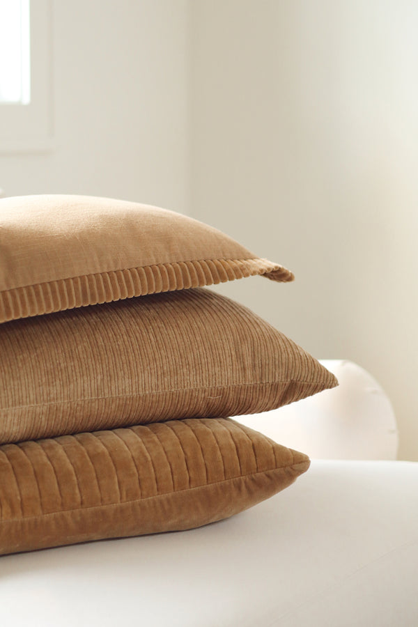 21x12 Corded Velvet Edge Pillow, Gold