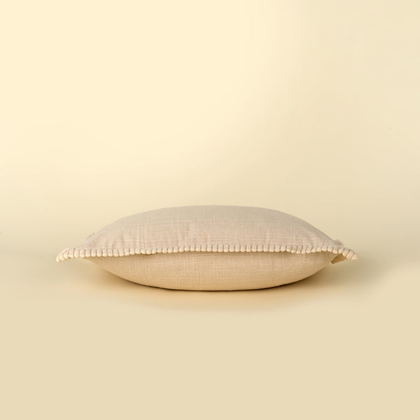21x12 Corded Velvet Edge Pillow, Ivory
