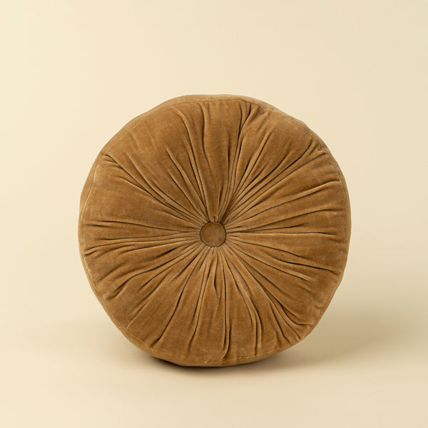 Velvet Tuft Round Cushion, Gold