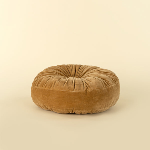 Velvet Tuft Round Cushion, Gold