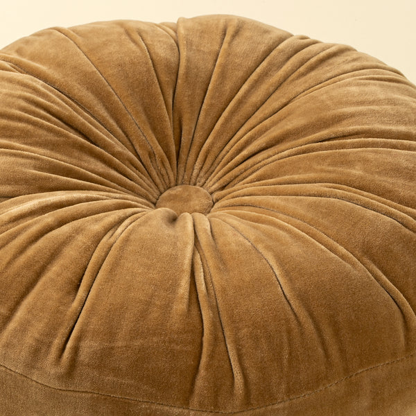 Velvet Tuft Round Cushion, Gold