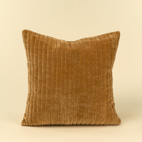 20x20 Velvet Stripe Pillow, Gold