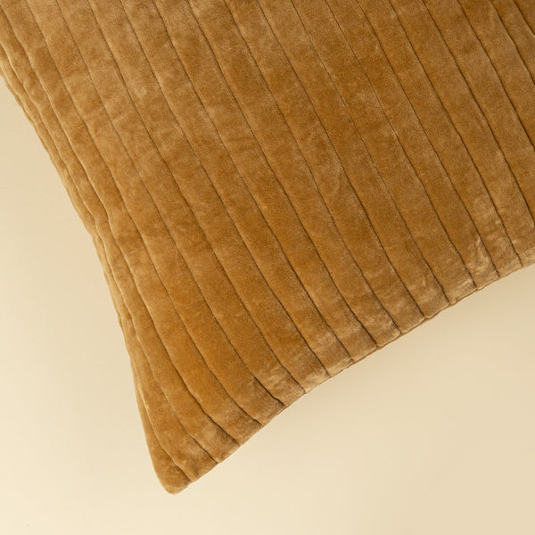 20x20 Velvet Stripe Pillow, Gold
