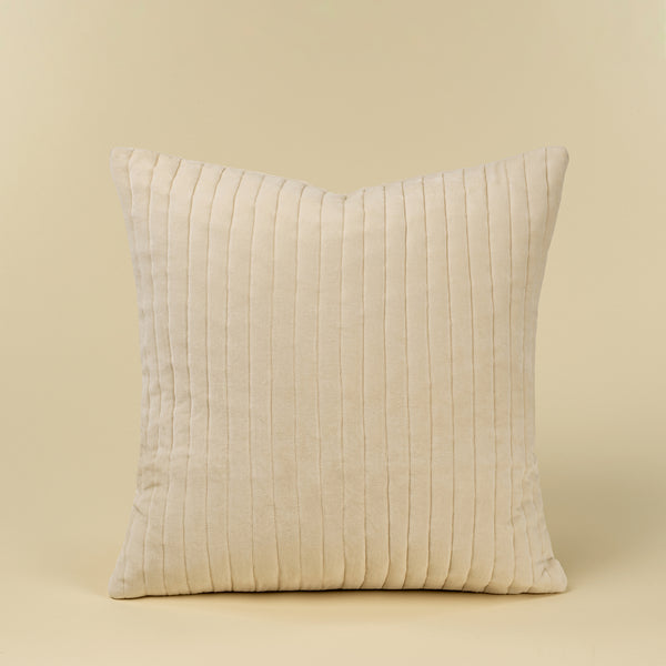 20x20 Velvet Stripe Pillow, Ivory
