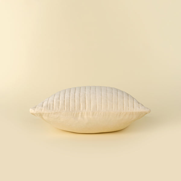 20x20 Velvet Stripe Pillow, Ivory