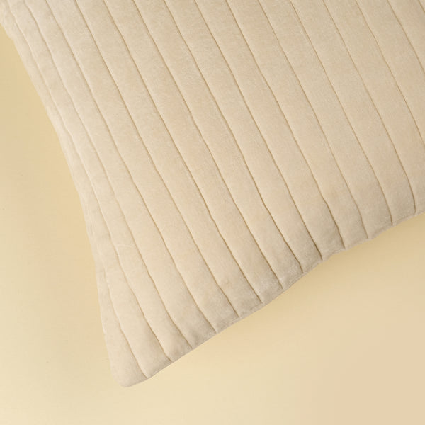 20x20 Velvet Stripe Pillow, Ivory