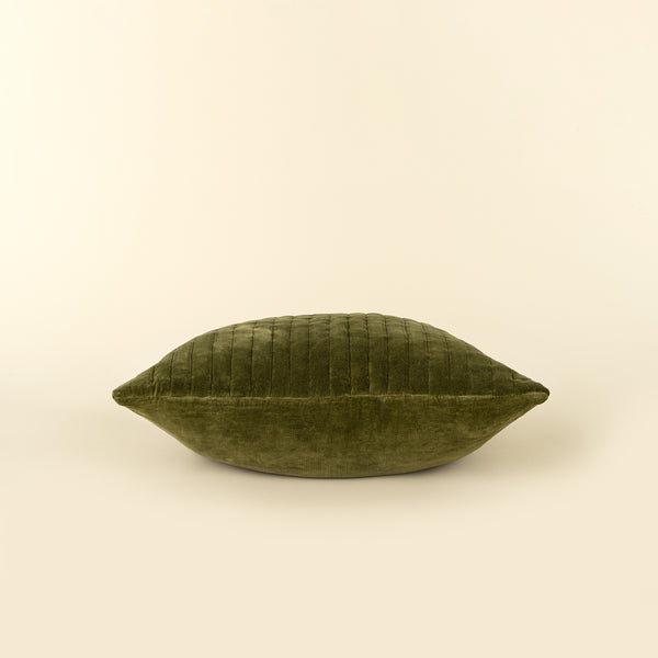 20x20 Velvet Stripe Pillow, Moss