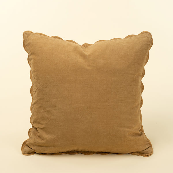 20x20 Corduroy Scallop Pillow, Gold