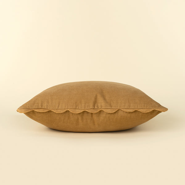 20x20 Corduroy Scallop Pillow, Gold