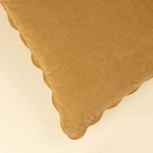 20x20 Corduroy Scallop Pillow, Gold