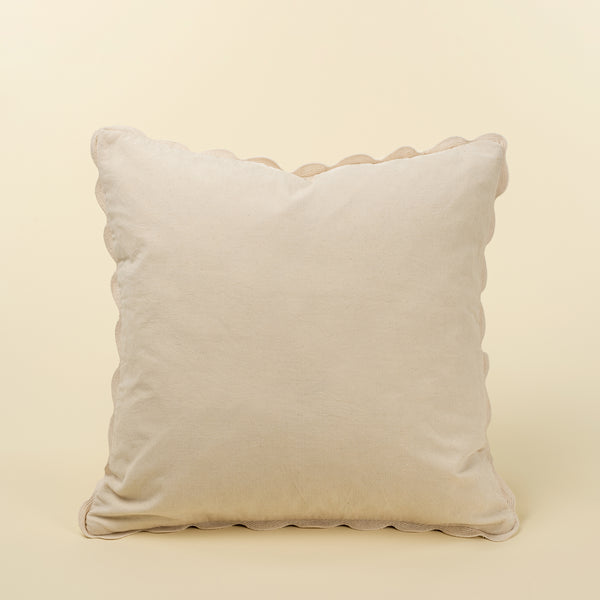 20x20 Corduroy Scallop Pillow, Ivory