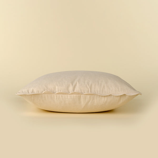20x20 Corduroy Scallop Pillow, Ivory