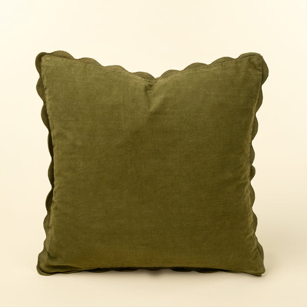20x20 Corduroy Scallop Pillow, Moss