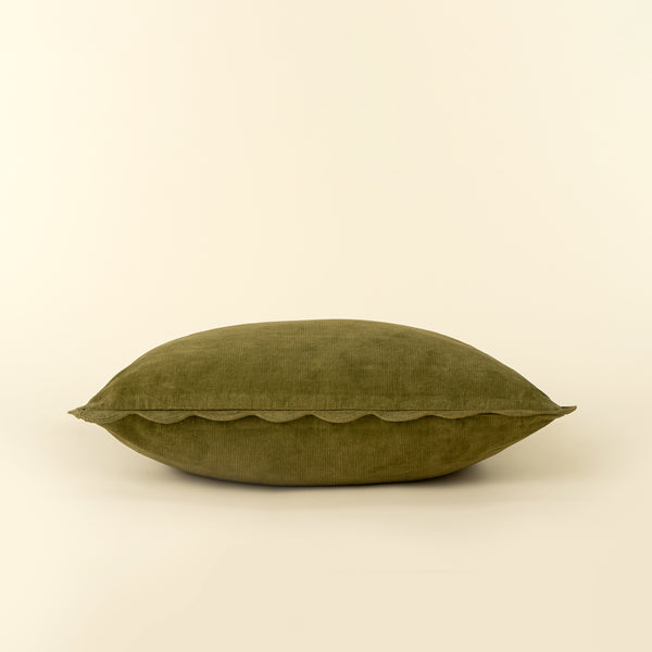 20x20 Corduroy Scallop Pillow, Moss