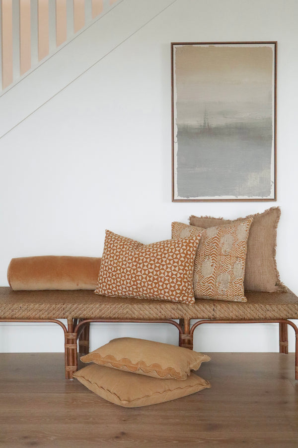 16x24 Zyra Block Print Pillow, Ochre