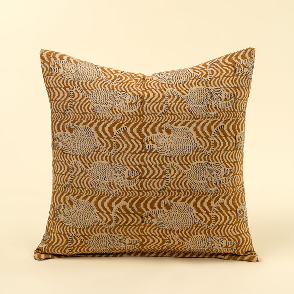 20x20 Taiga Block Print Pillow, Ochre