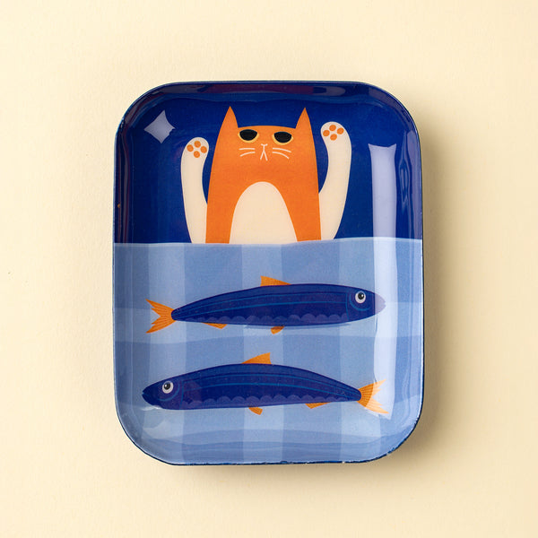 Kitty Catch Decorative Enameled Tray