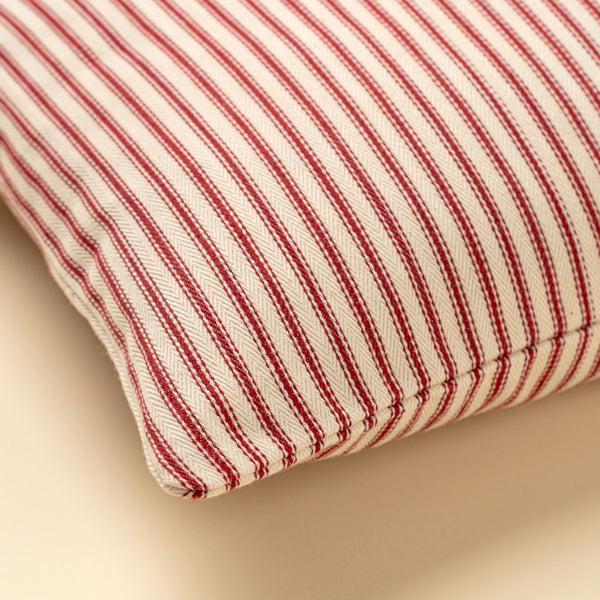 24x24 Red Ticking Pillow
