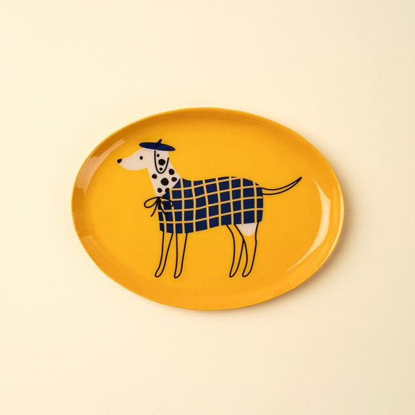 Dapper Dog Decorative Enameled Tray