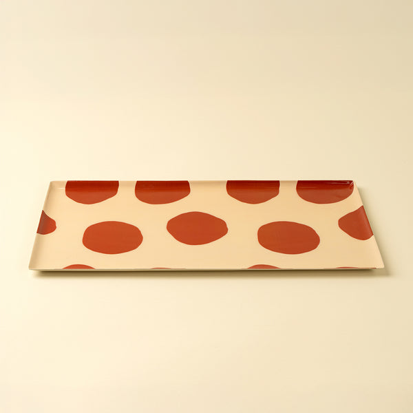 Polka Dot Decorative Enameled Tray