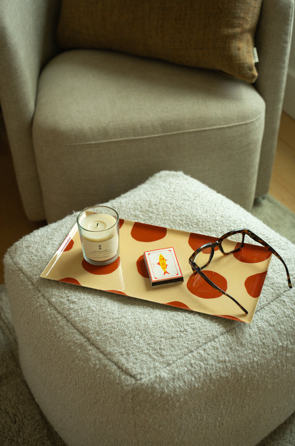 Polka Dot Decorative Enameled Tray