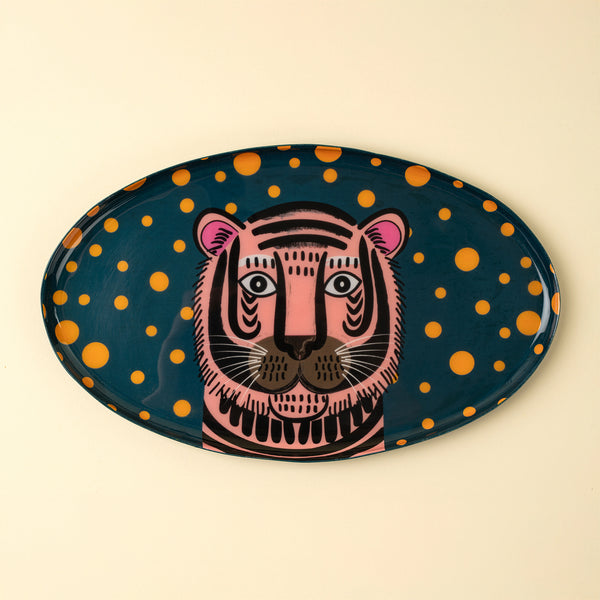 Tiger Spot Decorative Enameled Tray
