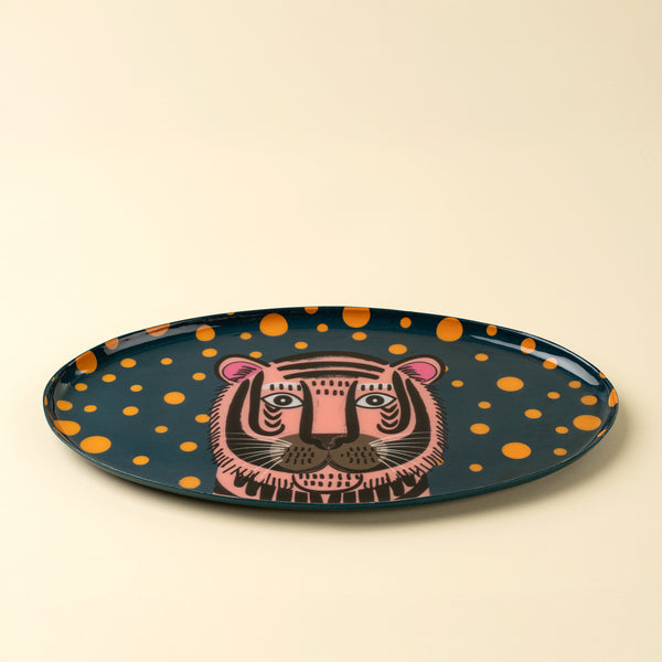 Tiger Spot Decorative Enameled Tray