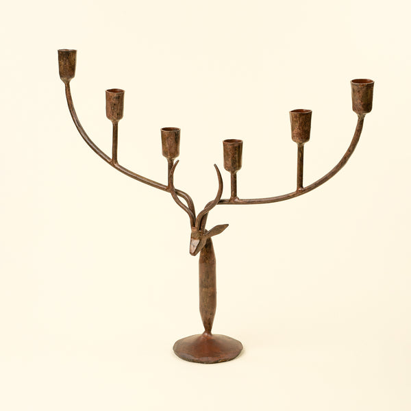 Stag Forged Candelabra, 6 Holders