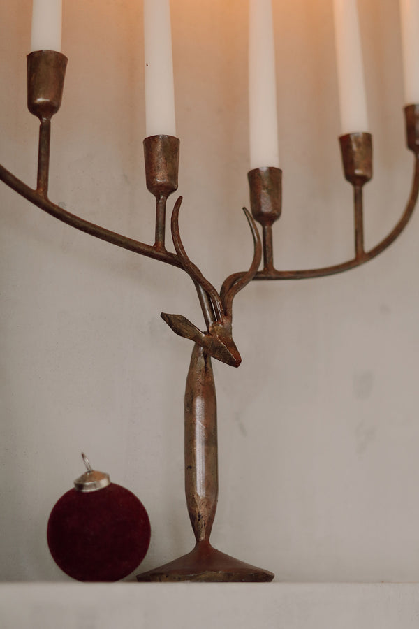 Stag Forged Candelabra, 6 Holders