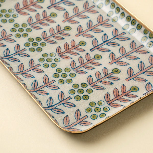 Floria Decorative Enameled Tray S