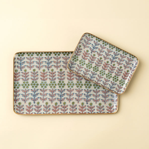 Floria Decorative Enameled Tray S