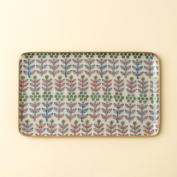 Floria Decorative Enameled Tray L