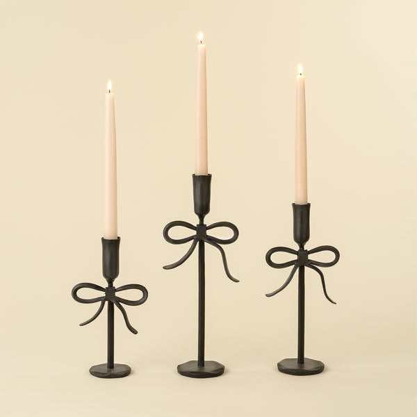 Bow Forged Candlestick L, Black