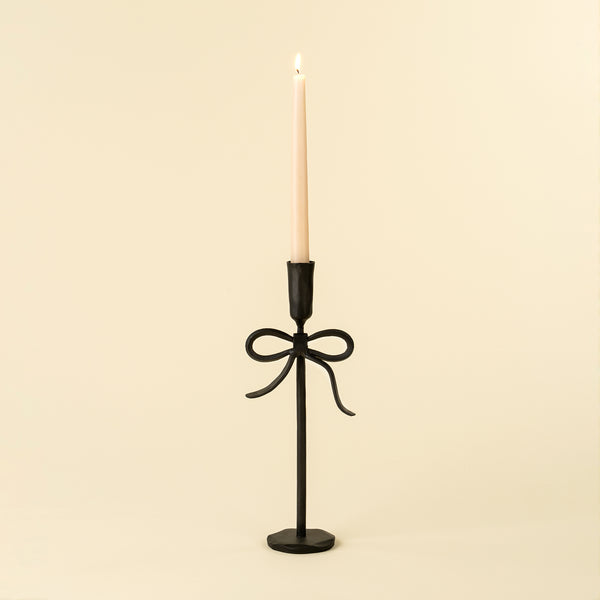 Bow Forged Candlestick L, Black