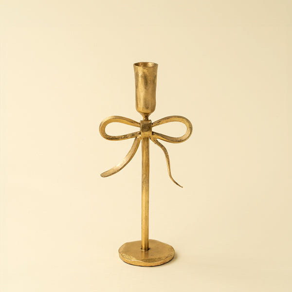 Bow Forged Candlestick M, Gold