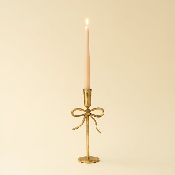 Bow Forged Candlestick M, Gold