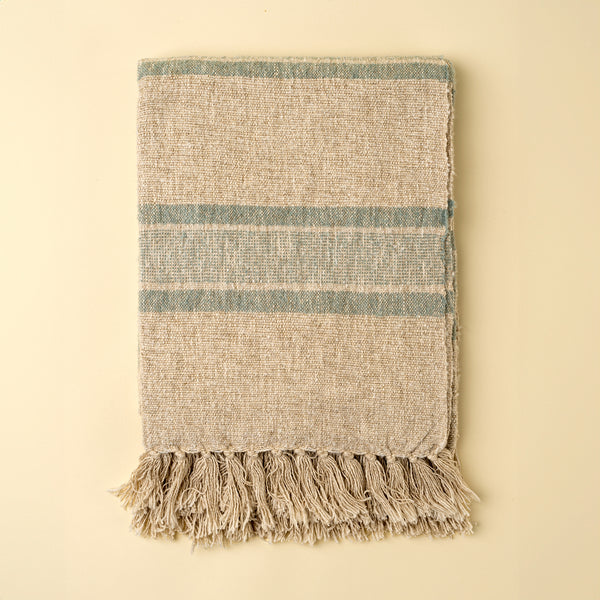 Tulum Striped Throw, Blue