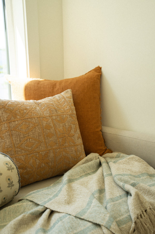 Tulum Striped Throw, Blue
