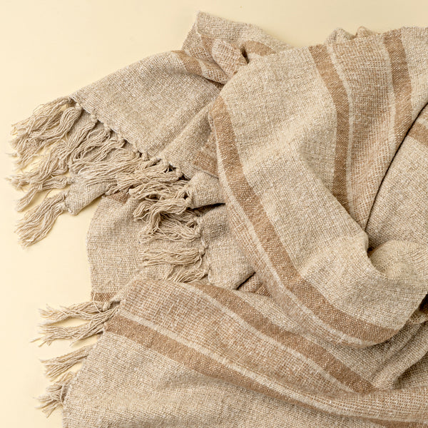 Tulum Striped Throw, Clay