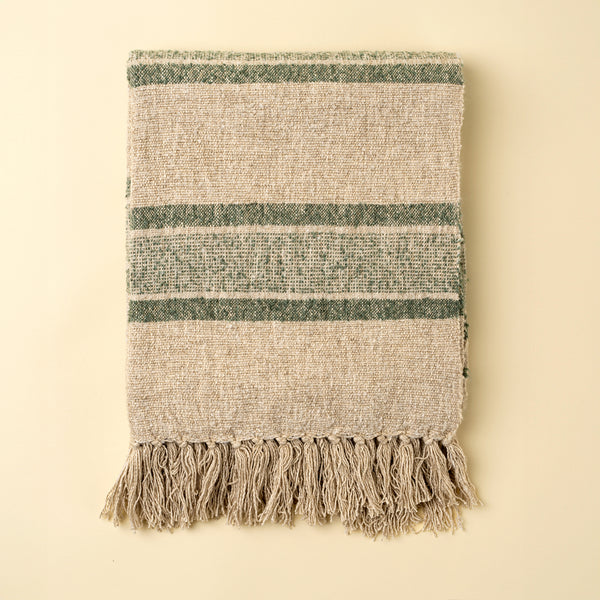 Tulum Striped Throw, Green