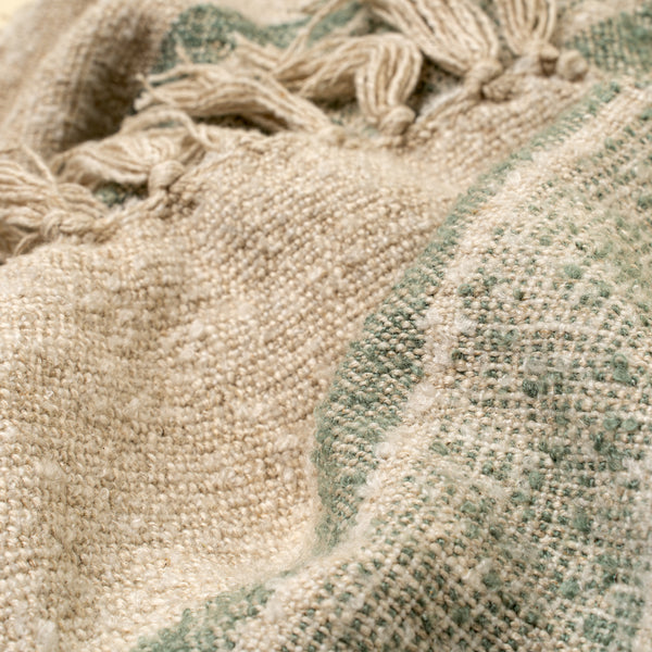 Tulum Striped Throw, Green