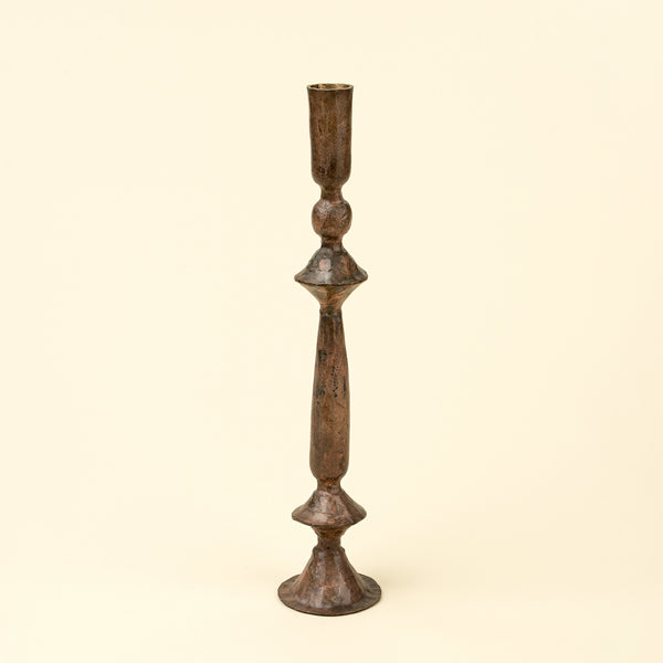 Petra Forged Candlestick L, Rustic Brass