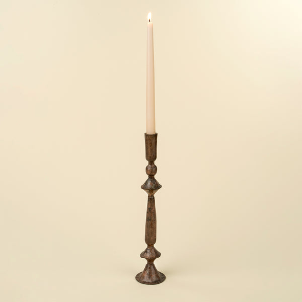 Petra Forged Candlestick L, Rustic Brass