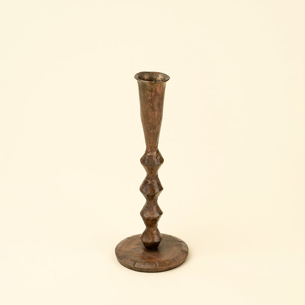 Ember Forged Candlestick L, Rustic Brass