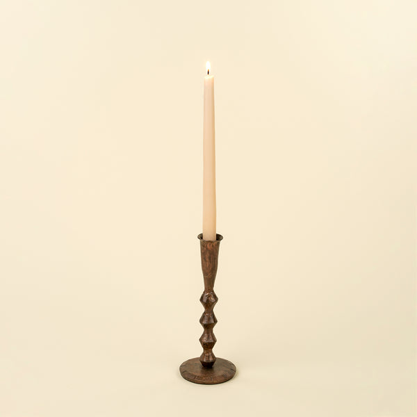 Ember Forged Candlestick L, Rustic Brass