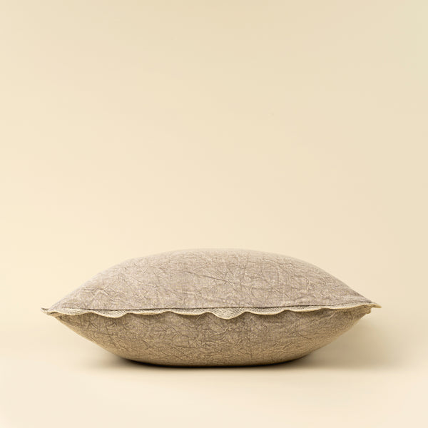 20x20 Scalloped Edge Pillow, Silver Grey